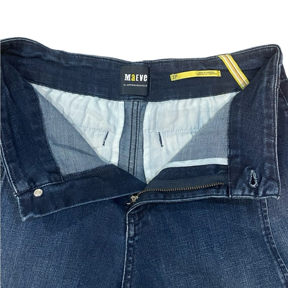 Anthropologie Maeve Colette HighRise Palazzo Wide Leg Cropped DarkWash Jeans 27p - Picture 3 of 8